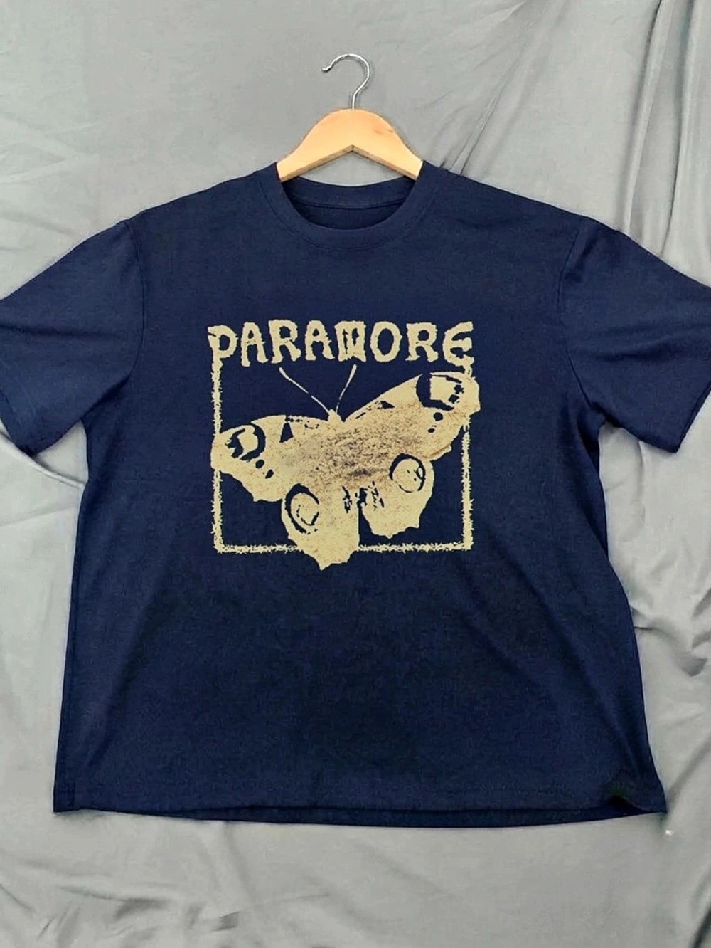 Paramore Riot Butterfly Graphic T-Shirt Navy